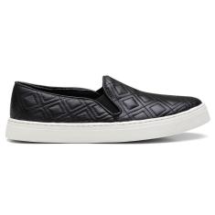 Tênis Casual Slip On Couro Feminino Solado Flatform Flexível-Feminino