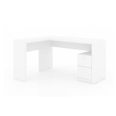 Mesa Canto P/escritório Me4129 C/ 2 Gavetas Branco - Tecno Mobili