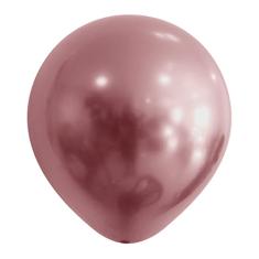 Balão Cromado Metalizado Rosa - 9 Polegadas - 25 Unidades