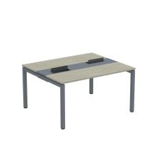 Mesa Plataforma Dupla com Pé de Aço para Coworking 140x120 Pdc14/12/2p Nogueira Casablanca/Grafito