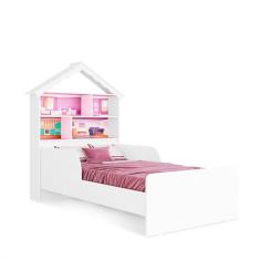 Cama Infantil Laura Casa de Boneca em MDF com Proteção Lateral Tuboarte
