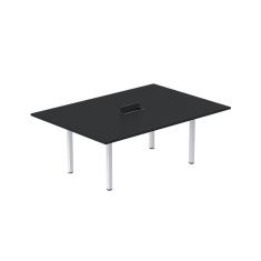 Mesa Reunião 200cm X 140cm Mrcpb2014 Preto/Branco