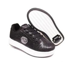 Tênis Infantil Rodinha Ludique Glitter Low Black-Feminino