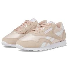 Reebok Tênis feminino Cl Nylon Mh Fashion, Estuque rosa/calçado branco/calçado branco, 40