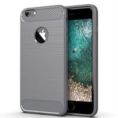 Capa para Apple iPhone 6 Plus, capa de material de fibra de carbono, suave antiderrapante, macia, anti-impressões digitais, capa totalmente protetora para Apple iPhone 6 Plus