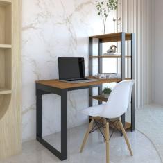 Mesa Escrivaninha Com Estante Licce 4 Prateleiras