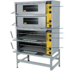 Forno Industrial Elétrico 4 Câmaras de 14 cm Inox FIE4C90x70 Metalmaq,