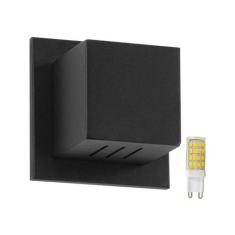 5x Arandela Box Cubo Pequena 6 Fachos PRETA + Led G9 5w 3000k St1317 -
