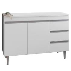 Balcao Para Pia 97 Cm 2 Portas Andreia Branco Reajl Branco