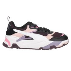 PUMA Tênis feminino Trinity com cadarço casual - preto, rosa, roxo, Preto, rosa, roxo, 36