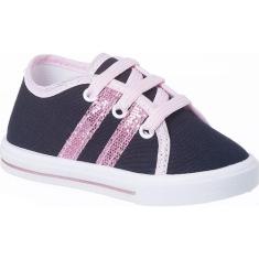Tenis Sapatinho de sola  Bebe Com cadarço Glitter Faixa - HB Moda Kids