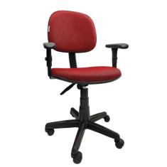 Cadeira Giratória Secretaria Para Escritório Braço Com Regulagem de Al