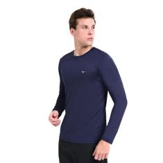 Camiseta Manga Longa de Treino Masculina Mizuno Nirvana, Azul, P