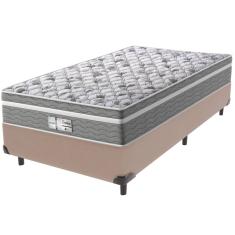 Cama Box Bege e Colchão Evolution Molas Ensacadas Solteiro Probel