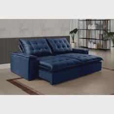 Sofá Retrátil e Reclinável 2 Lugares Azul