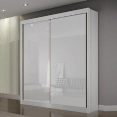 Guarda Roupa Casal Com Espelho 2 Portas 3 Gavetas São Paulo Branco