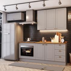 Cozinha Compacta Com Balcão Forno De Embutir Amy Casa 812 Cinza