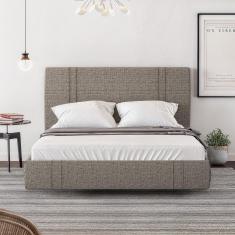 Cama Flutuante Star Queen Size Linho - Skybox Cor Marrom