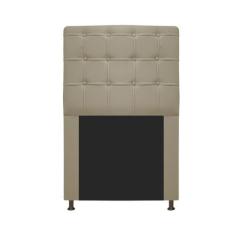 Cabeceira Estofada Dama 90 cm Solteiro Com Botonê Corano Bege - Doce S