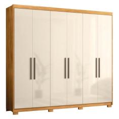 Guarda Roupa Venice 6 Portas, 4 Gavetas e 3 Cabideiros com Pés - Demób