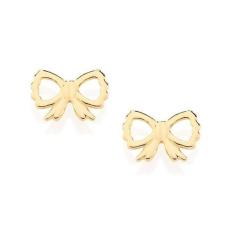 Brinco Rommanel Banhado A Ouro Pequeno Laço Vazado 525062, 0