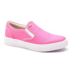 Tênis Slip On Casual Feminino Lona Elástico Calce Fácil-Feminino