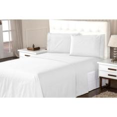 Jogo de Lençol 400 Fios Toque Suave e Macio Ponto Palito Cama Casal 3 Peças Casa Dona