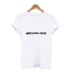 Blusa baby look camiseta preto algodao mercedes-benz amg cinza