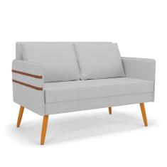 Namoradeira 02 Lugares Mari Linho Castanho A05 Cinza