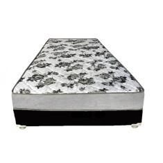 Cama Box Solteiro Suede Preto + Colchão Solteiro Suede Cinza Orto Molas Bonnel 88x188x55