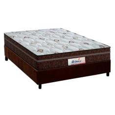 Conjunto Box Casal: Colchão Molas Probel MasterPocket Ensacadas ProDormir Miami + Base CRC Suede Brown(138x188)