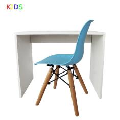 Escrivaninha Mdf e Cadeira Infantil Charles Eames Pés de Madeira