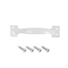 5/1 conjunto de maçanetas de porta em arco de metal de 4/6 polegadas com parafuso, armários de móveis, puxadores de gaveta, portão de ferro, puxadores de porta de galpão de celeiro, branco, 4 polegad