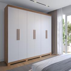 Guarda-roupa Casal 100% Mdf 6 Portas Memphis Canella/Off-White Fosco
