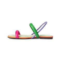 Sandália Feminina Rasteira Dakota Tiras Multicolor