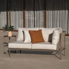 Sofá Chaise 2 Lugares Direita Refúgio Cabecasa Madeiramadeira Champanhe/Quaker areia