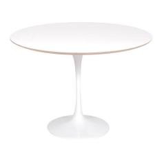 Mesa Saarinen Redonda Fórmica Branca 100cm - Base Branca - mgsaarinen