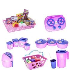 Kit Cozinha Infantil Mercado Panela Fogão Air Fryer 38 Peças - Altimar