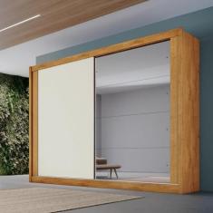 Guarda Roupa Casal Espelho 2 Portas 4 Gavetas Creta Móveis Europa, Per