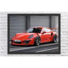 Quadro Decorativo Carros Porsche Vermelho Salas Quartos Decorações Com