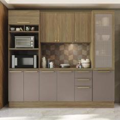 Armário de Cozinha Modulada Completa Reta 5 peças 2,40m 240 Botanic Ka