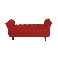 Recamier Estofado Para Hall de Entrada 90 cm Grécia Suede Vermelho - dl decor