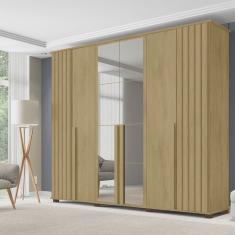 Guarda-roupa Casal 6 Portas com Espelho e 4 Gavetas Amsterdã