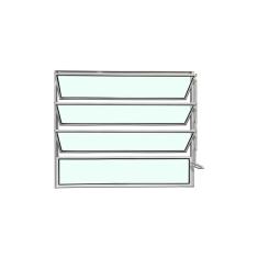 Vitro Basculante Branco 80 X 100 Vidro Liso