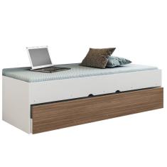 Bicama Solteiro Cama Auxiliar 100% Mdp Chiara Carvalho-branco - Phoenix