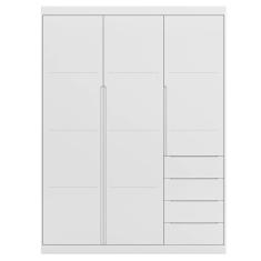 Guarda Roupa Infantil 3 Portas 4 Gavetas Pérola Branco - Phoenix