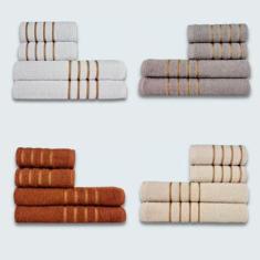 Jogo De Toalhas 16 P Coleo Montreal 100% Algodo Br+cz+mr+bg - Toalhas 