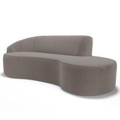 Sofá Living 3 Lugares 230cm Braço Esquerdo Mozart D06 Bouclê Bege Escuro - Mpozenato