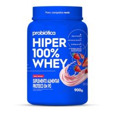 Probiótica Hiper 100% Whey Pote (900G) - Sabor Morango (Embalagem pode variar)