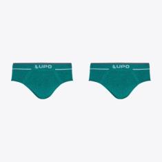 Kit 2 Cuecas Lupo Slip Fio Texturizado Sem Costura 00624-003, Verde ba